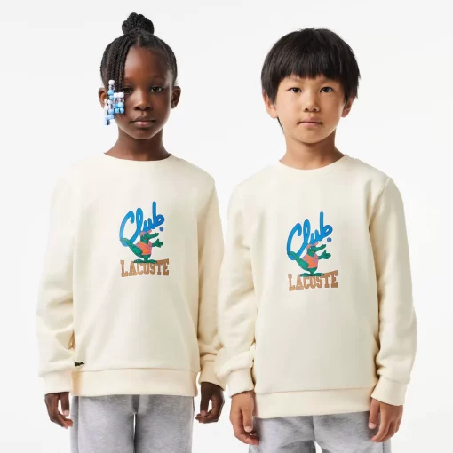 Lacoste Jungenkleidung>Sweatshirt Mit Kontrast-Signatur-Aufdruck Creme Xfj