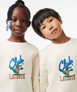 Lacoste Jungenkleidung>Sweatshirt Mit Kontrast-Signatur-Aufdruck Creme Xfj