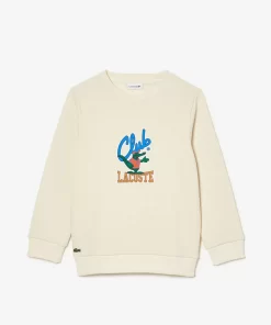 Lacoste Jungenkleidung>Sweatshirt Mit Kontrast-Signatur-Aufdruck Creme Xfj