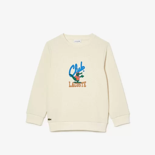 Lacoste Jungenkleidung>Sweatshirt Mit Kontrast-Signatur-Aufdruck Creme Xfj