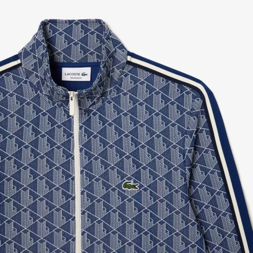 Lacoste Trainingsanzüge>Sweatshirt Mit Paris-Jacquard-Monogramm Navy Blau / Weis Qie