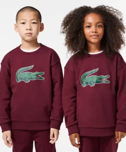 Lacoste Jungenkleidung>Sweatshirt Mit Signatur-Aufdruck Burgunder Yup