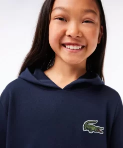 Lacoste Mädchenkleidung>Sweatshirtkleid Mit Kapuze Aus Baumwollfleece Navy Blau 166