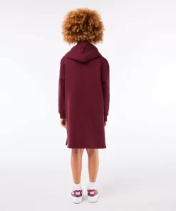 Lacoste Mädchenkleidung>Sweatshirtkleid Mit Kapuze Aus Baumwollfleece Burgunder Yup