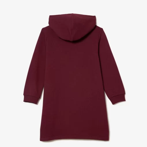 Lacoste Mädchenkleidung>Sweatshirtkleid Mit Kapuze Aus Baumwollfleece Burgunder Yup