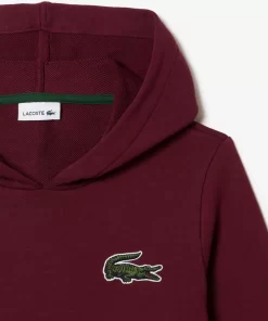 Lacoste Mädchenkleidung>Sweatshirtkleid Mit Kapuze Aus Baumwollfleece Burgunder Yup