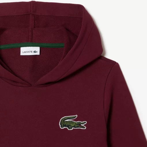 Lacoste Mädchenkleidung>Sweatshirtkleid Mit Kapuze Aus Baumwollfleece Burgunder Yup