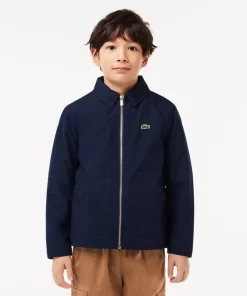 Lacoste Jungenkleidung>Taftjacke Mit Aufnahertasche Navy Blau 166