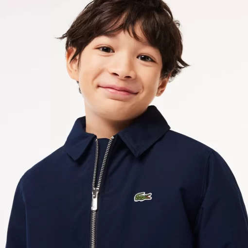 Lacoste Jungenkleidung>Taftjacke Mit Aufnahertasche Navy Blau 166