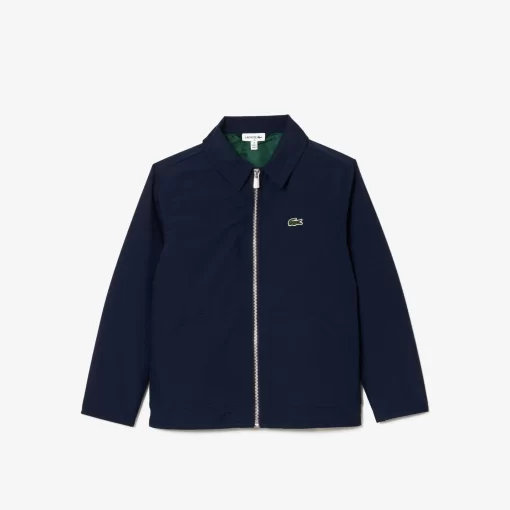 Lacoste Jungenkleidung>Taftjacke Mit Aufnahertasche Navy Blau 166