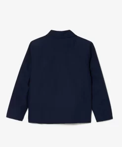 Lacoste Jungenkleidung>Taftjacke Mit Aufnahertasche Navy Blau 166