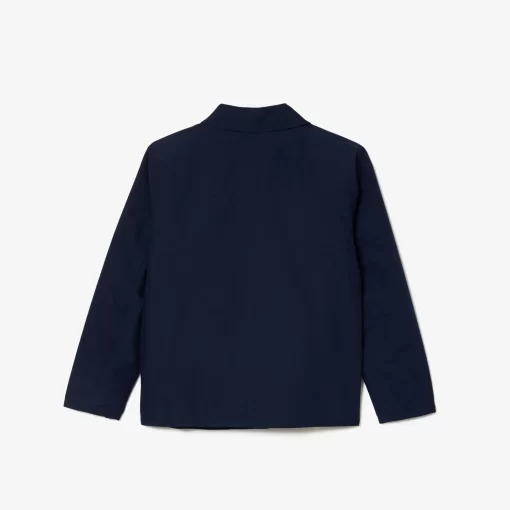 Lacoste Jungenkleidung>Taftjacke Mit Aufnahertasche Navy Blau 166