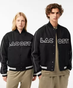 Lacoste Jacken & Mäntel>Teddyjacke Aus Baumwolltwill Mit Stickerei Schwarz 031