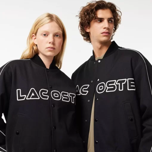 Lacoste Jacken & Mäntel>Teddyjacke Aus Baumwolltwill Mit Stickerei Schwarz 031