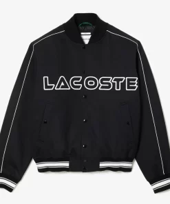 Lacoste Jacken & Mäntel>Teddyjacke Aus Baumwolltwill Mit Stickerei Schwarz 031