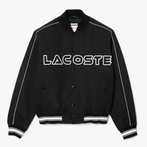 Lacoste Jacken & Mäntel>Teddyjacke Aus Baumwolltwill Mit Stickerei Schwarz 031