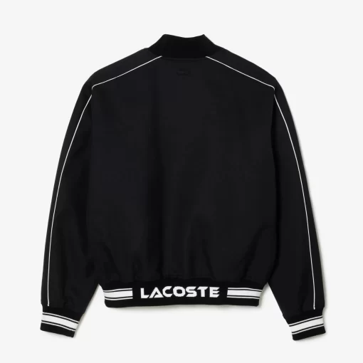 Lacoste Jacken & Mäntel>Teddyjacke Aus Baumwolltwill Mit Stickerei Schwarz 031