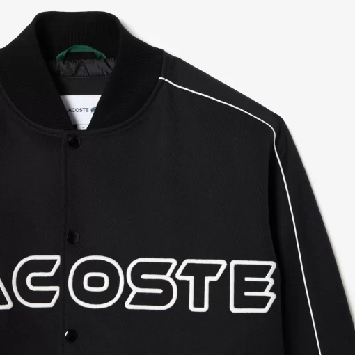 Lacoste Jacken & Mäntel>Teddyjacke Aus Baumwolltwill Mit Stickerei Schwarz 031