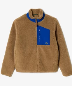 Lacoste Jacken & Mäntel>Teddyjacke Colourblock-Jacke Aus Fleece Braun / Blau Ize