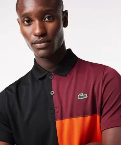 Lacoste Tennis>Tennis Poloshirt Aus Recyceltem Gewebe Schwarz / Burgunder / Weis / Orange Miq