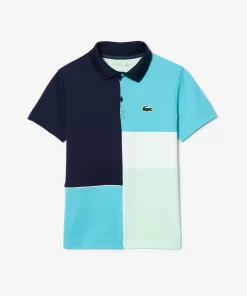 Lacoste Jungenkleidung>Tennis Poloshirt Aus Recyceltem Pique-Strick Navy Blau / Blau / Grun / Weis Rih