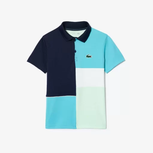 Lacoste Jungenkleidung>Tennis Poloshirt Aus Recyceltem Pique-Strick Navy Blau / Blau / Grun / Weis Rih