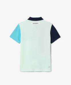 Lacoste Jungenkleidung>Tennis Poloshirt Aus Recyceltem Pique-Strick Navy Blau / Blau / Grun / Weis Rih