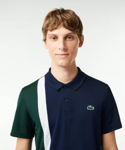 Lacoste Tennis>Tennis Poloshirt Aus Recyceltem Strick-Gewebe Navy Blau / Grun / Weis N87