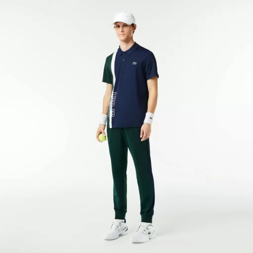 Lacoste Tennis>Tennis Poloshirt Aus Recyceltem Strick-Gewebe Navy Blau / Grun / Weis N87