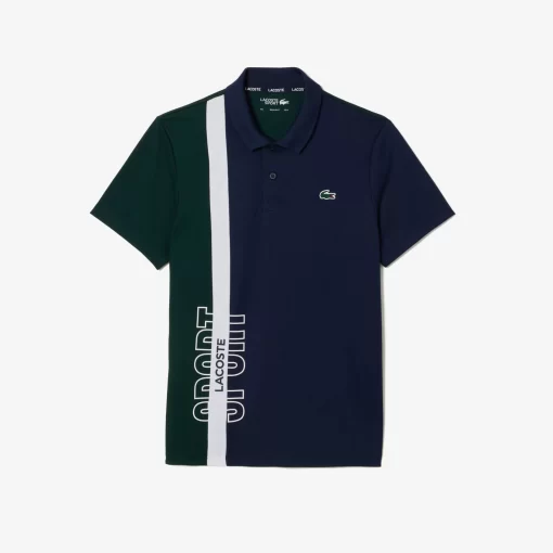 Lacoste Tennis>Tennis Poloshirt Aus Recyceltem Strick-Gewebe Navy Blau / Grun / Weis N87