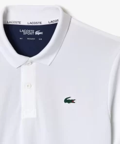 Lacoste Tennis>Tennis Poloshirt Aus Recyceltem Strick-Gewebe Weis / Navy Blau / Blau Lui