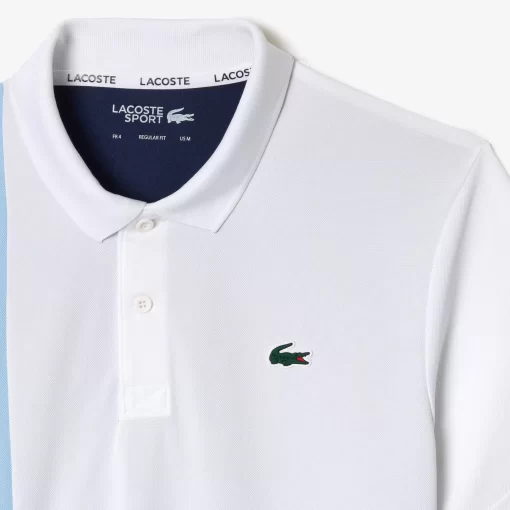 Lacoste Tennis>Tennis Poloshirt Aus Recyceltem Strick-Gewebe Weis / Navy Blau / Blau Lui