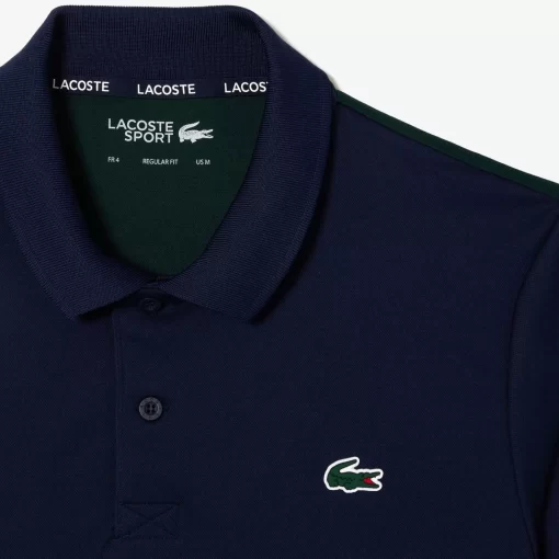 Lacoste Tennis>Tennis Poloshirt Aus Recyceltem Strick-Gewebe Navy Blau / Grun / Weis N87