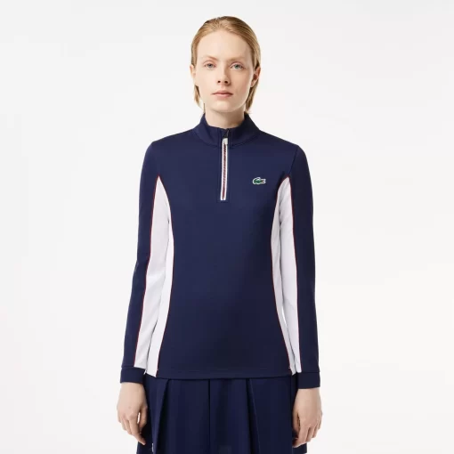 Lacoste Tennis>Tennis Sweatshirt Mit Kontrast-Armeln Navy Blau / Weis H6B