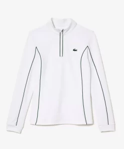 Lacoste Tennis>Tennis Sweatshirt Mit Kontrast-Armeln Weis / Grun 737