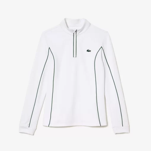 Lacoste Tennis>Tennis Sweatshirt Mit Kontrast-Armeln Weis / Grun 737