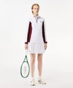 Lacoste Tennis>Tennis Sweatshirt Mit Kontrast-Armeln Weis / Burgunder Niy