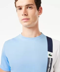 Lacoste Tennis>Tennis T-Shirt Aus Recyceltem Gewebe. Blau / Weis / Navy Blau Lvi