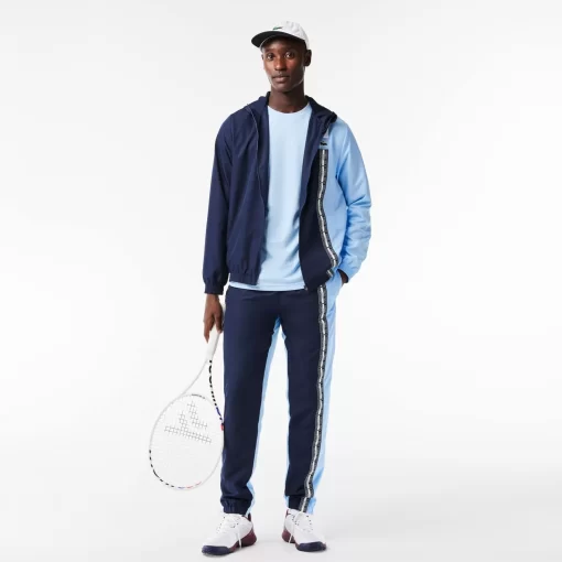 Lacoste Tennis>Tennisjacke Aus Recycelten Fasern Navy Blau / Blau / Weis Lli