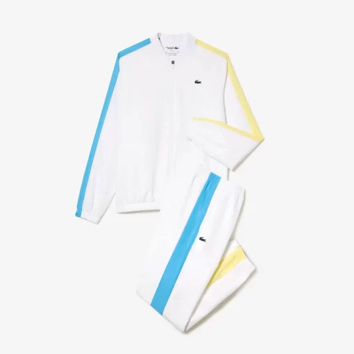 Lacoste Tennis>Tennis-Overall Colourblock Weis / Blau / Gelb Isq