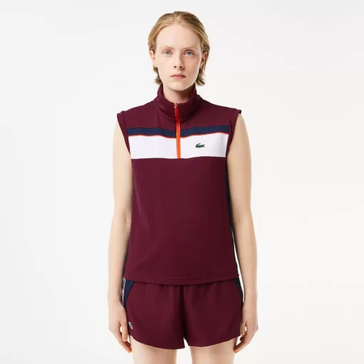 Lacoste Tennis>Tennis-Poloshirt Aus Ultra-Dry Kontrast-Ripstop-Pique Burgunder / Navy Blau Lix