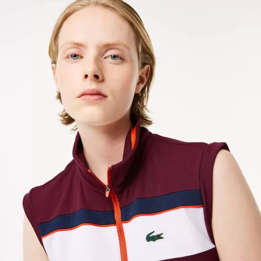 Lacoste Tennis>Tennis-Poloshirt Aus Ultra-Dry Kontrast-Ripstop-Pique Burgunder / Navy Blau Lix