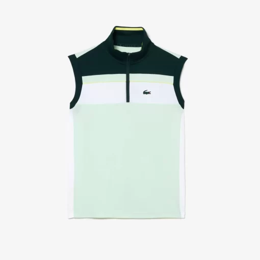 Lacoste Tennis>Tennis-Poloshirt Aus Ultra-Dry Kontrast-Ripstop-Pique Grun / Weis Pi5