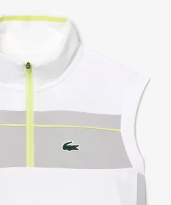 Lacoste Tennis>Tennis-Poloshirt Aus Ultra-Dry Kontrast-Ripstop-Pique Weis / Grau Liw