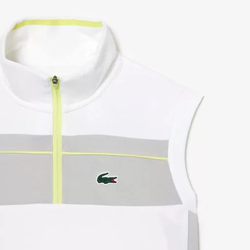 Lacoste Tennis>Tennis-Poloshirt Aus Ultra-Dry Kontrast-Ripstop-Pique Weis / Grau Liw