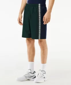 Lacoste Tennis>Tennis-Shorts Aus Recyceltem Gewebe Grun / Navy Blau / Weis 7Up