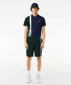 Lacoste Tennis>Tennis-Shorts Aus Recyceltem Gewebe Grun / Navy Blau / Weis 7Up