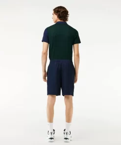 Lacoste Tennis>Tennis-Shorts Aus Recyceltem Gewebe Grun / Navy Blau / Weis 7Up