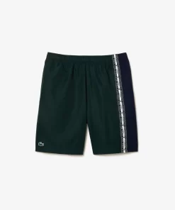 Lacoste Tennis>Tennis-Shorts Aus Recyceltem Gewebe Grun / Navy Blau / Weis 7Up