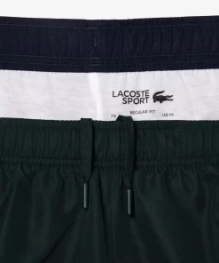 Lacoste Tennis>Tennis-Shorts Aus Recyceltem Gewebe Grun / Navy Blau / Weis 7Up